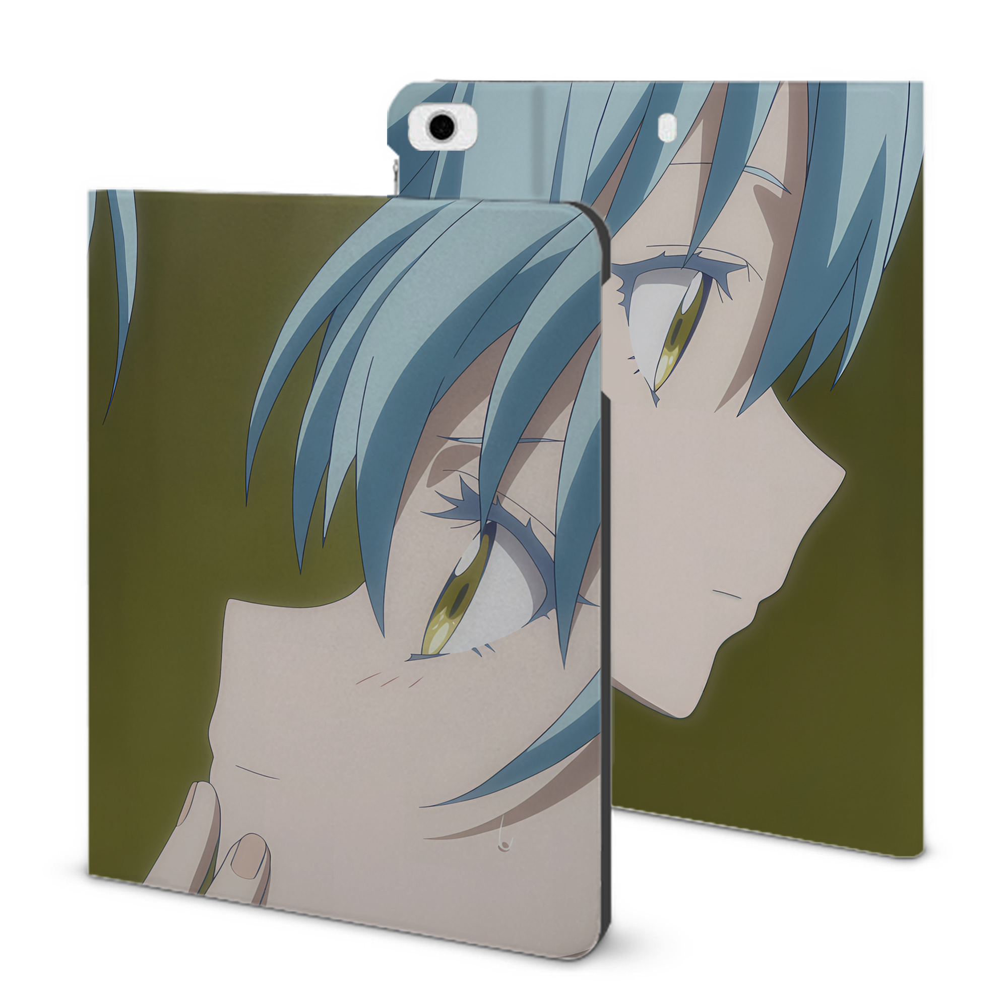 （画像用） 転スラ Regarding Reincarnated to Slime IPad ケース ブック型 PUレザー TPU 耐衝撃 軽量 薄型 ペン収納なし 全面保護 IPad 各モデル対応